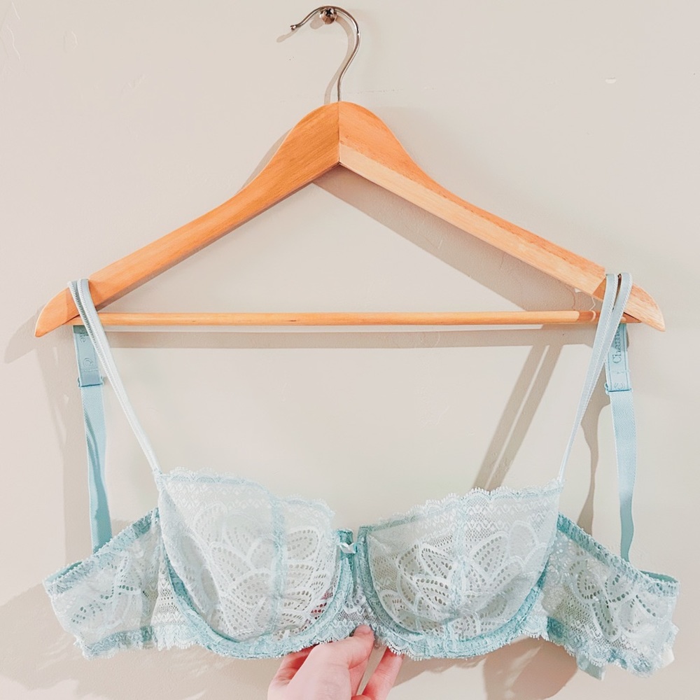 chantelle | merci unlined underwire demi bra in lagoon - Picture 3 of 16